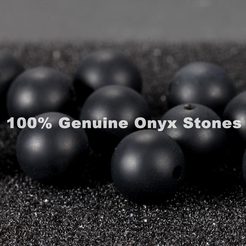 Men's Wristband with Onyx, Stainless Steel Tube - KINGKA Jewelry