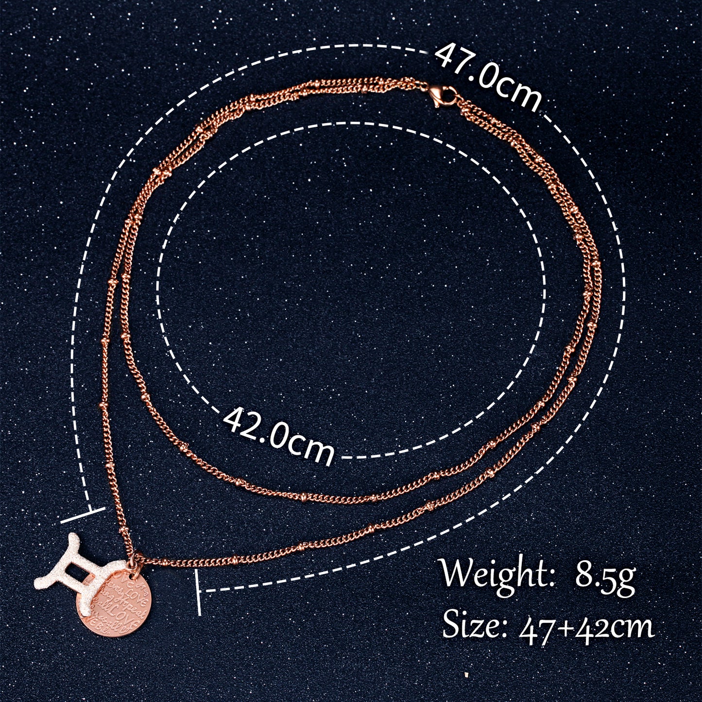 Women Twelve Constellations Gemini Necklace Custom Handwriting - KINGKA Jewelry