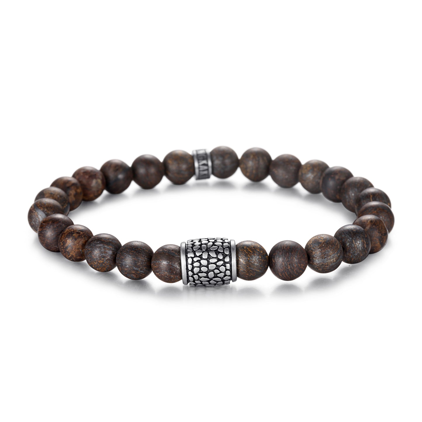 Men's Wristband with Bronzite, Reptile Element - KINGKA Jewelry