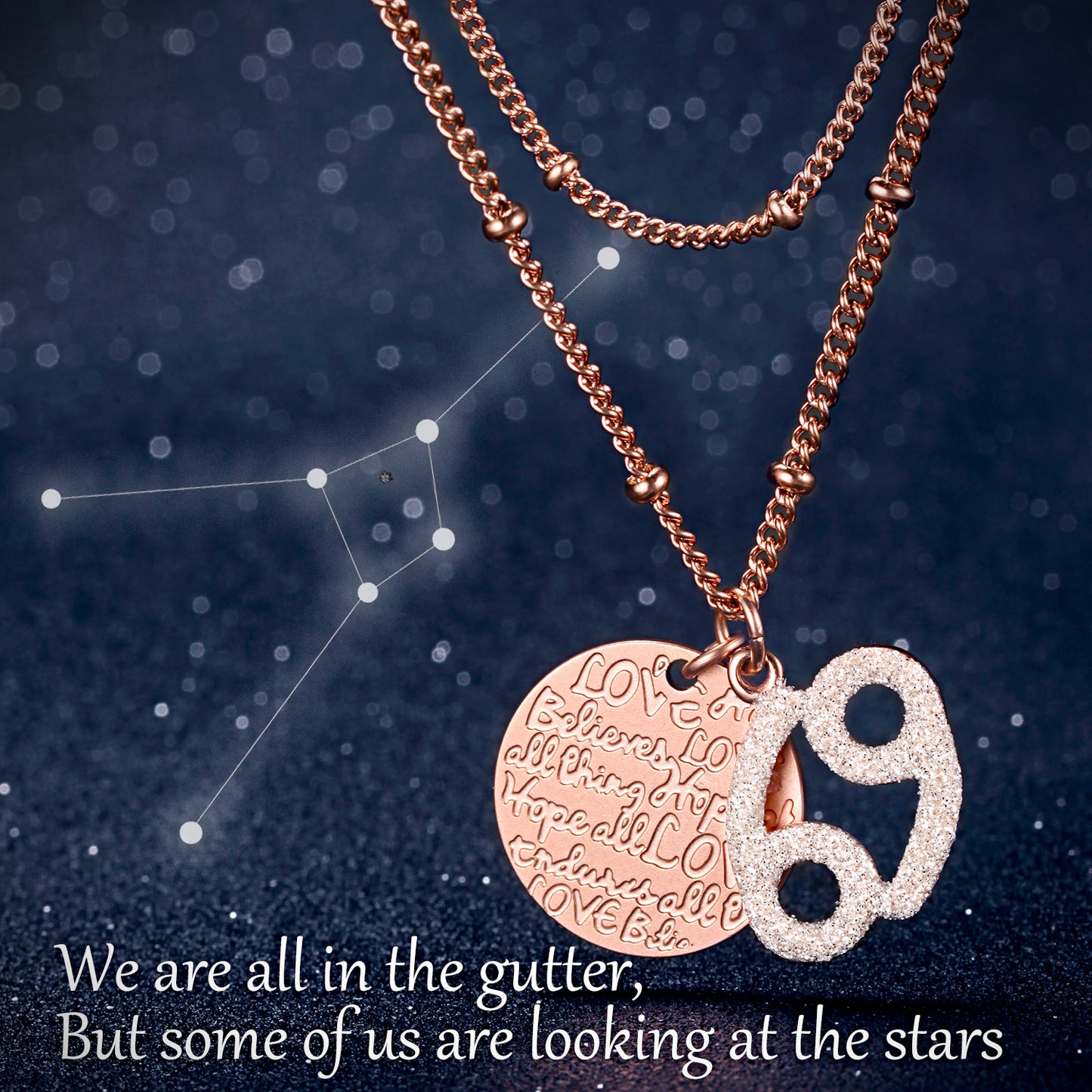 Women Constellations Pendant Necklace, Cancer