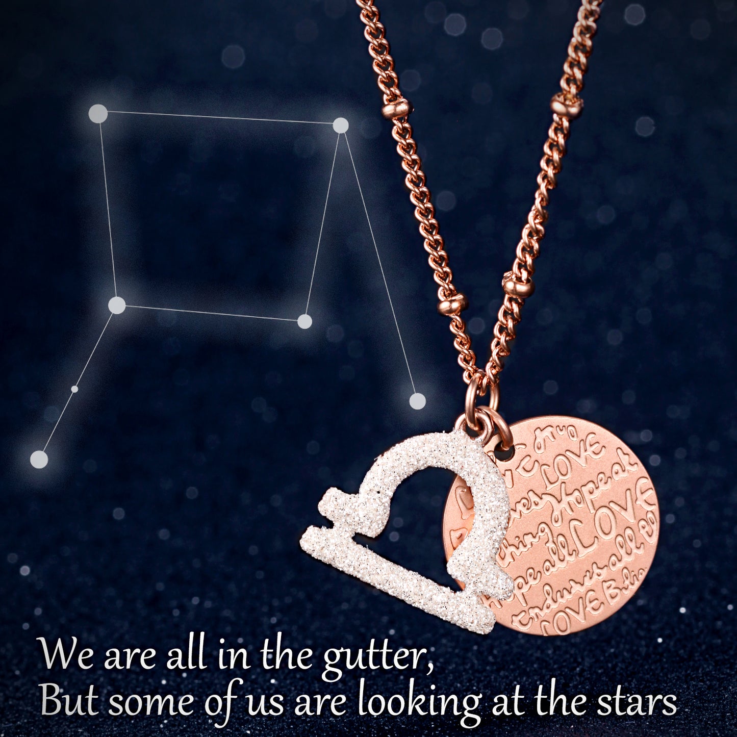 Women Constellations Pendant Necklace, Libra
