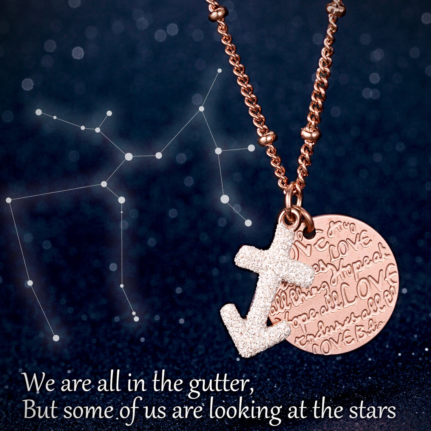 Women Constellations Pendant Necklace, Sagittarius