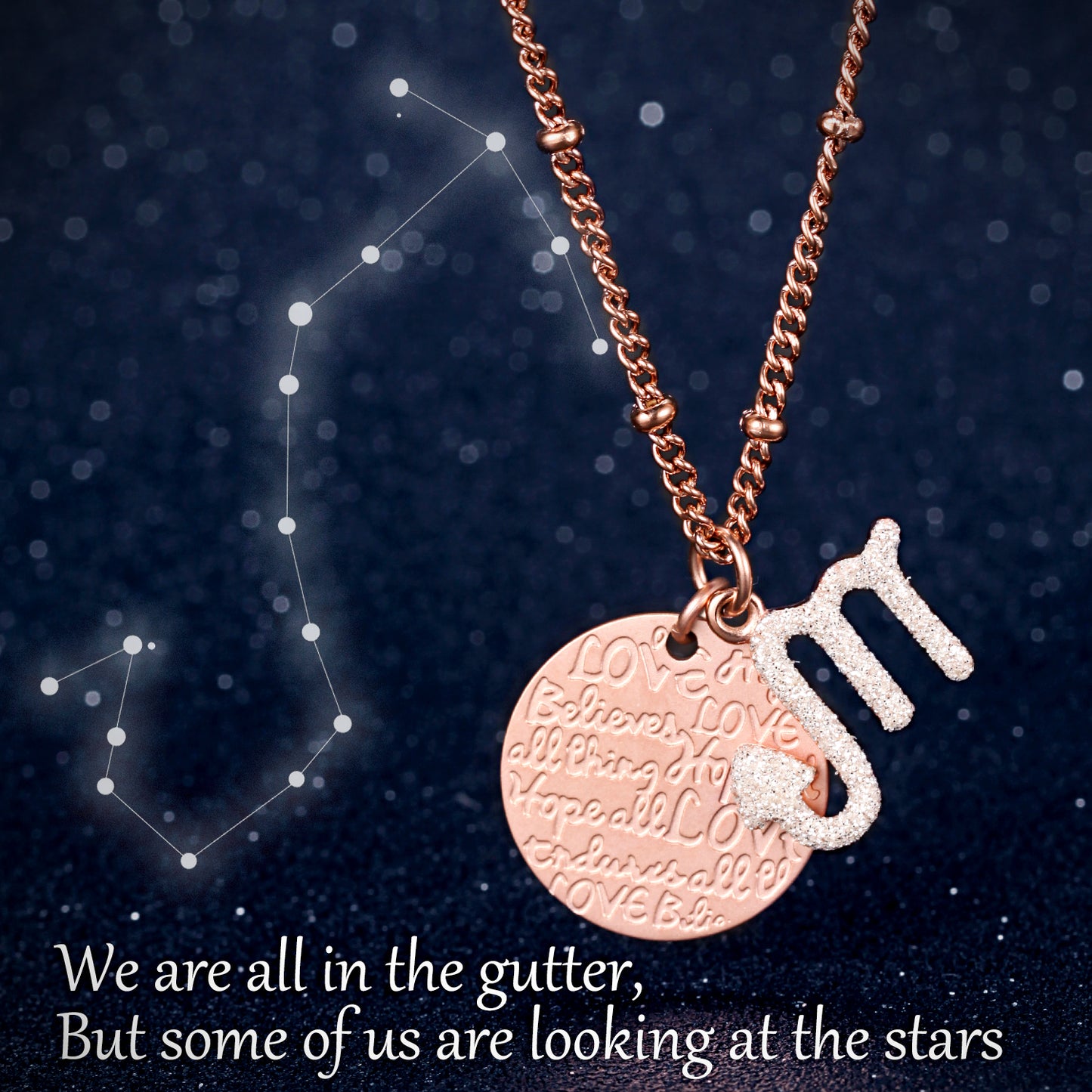 Women Constellations Pendant Necklace, Scorpio