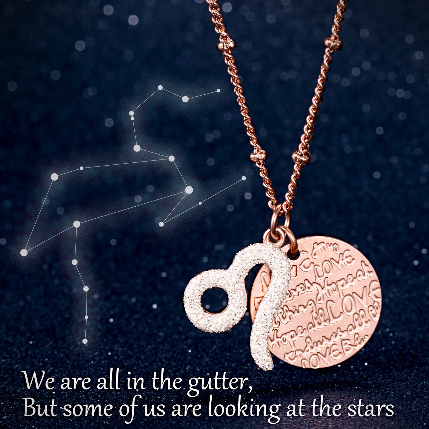 Women Constellations Pendant Necklace, Leo