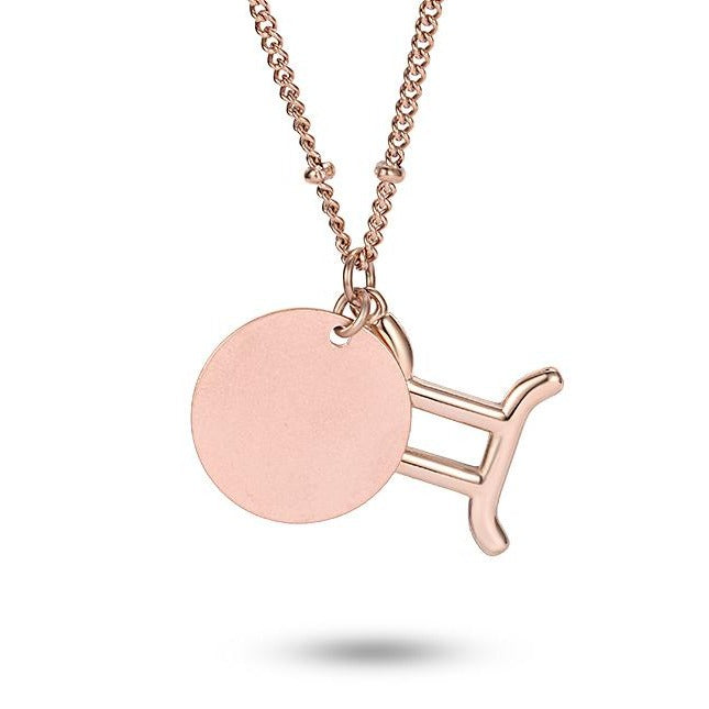 Women Twelve Constellations Gemini Necklace Custom Handwriting - KINGKA Jewelry