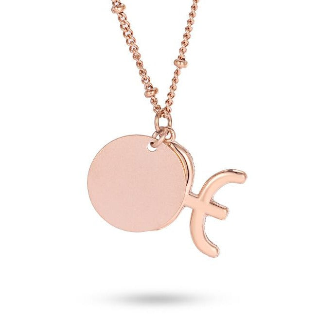 Women Twelve Constellations Pisces Necklace Custom Handwriting - KINGKA Jewelry