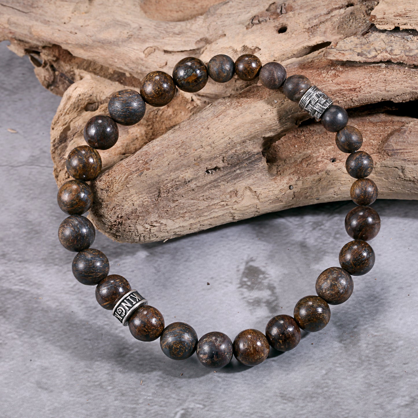 Men's Wristband with Bronzite - KINGKA Jewelry