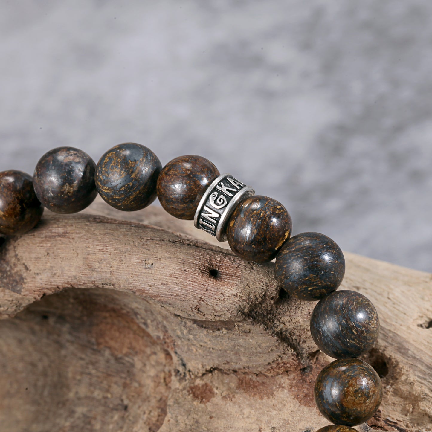 Men's Wristband with Bronzite - KINGKA Jewelry