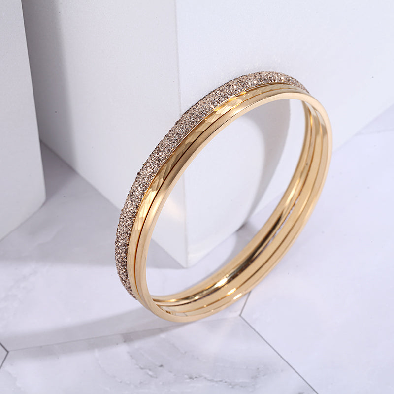 Women Stacking Bangles Gold Glitter Dust - KINGKA Jewelry