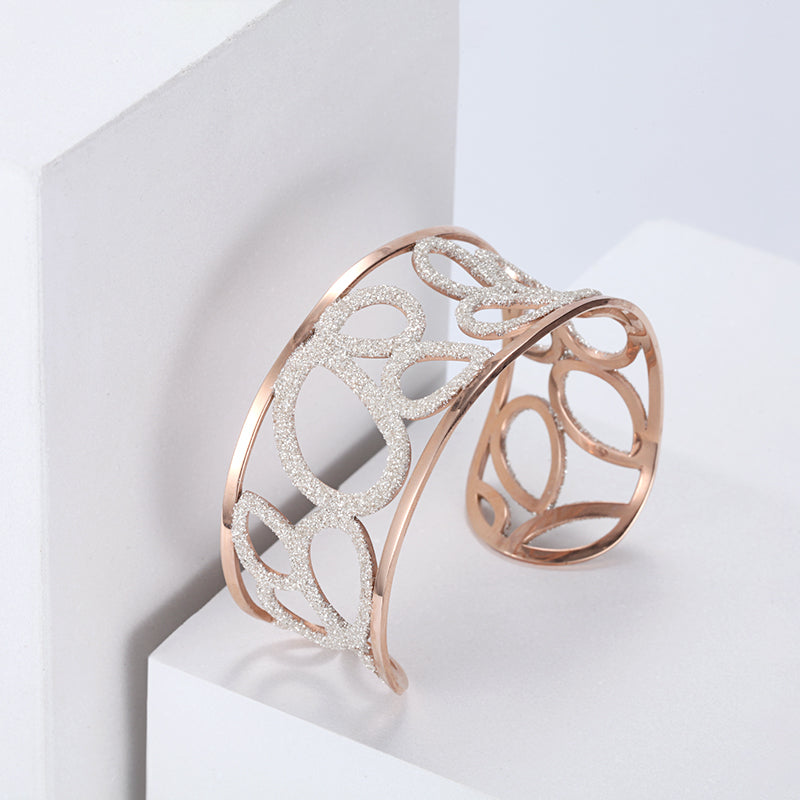 Women Curve Open Bangle Hollowed-out - KINGKA Jewelry