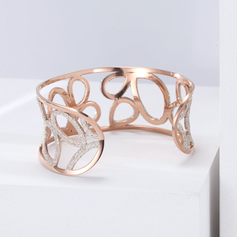 Women Curve Open Bangle Hollowed-out - KINGKA Jewelry