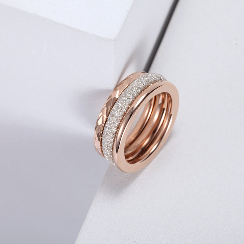 Women Stacking Rings White Glitter Dust - KINGKA Jewelry