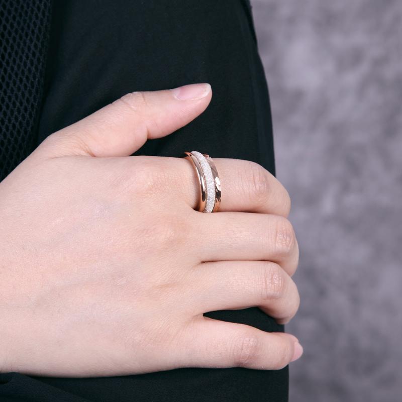 Women Stacking Rings White Glitter Dust - KINGKA Jewelry