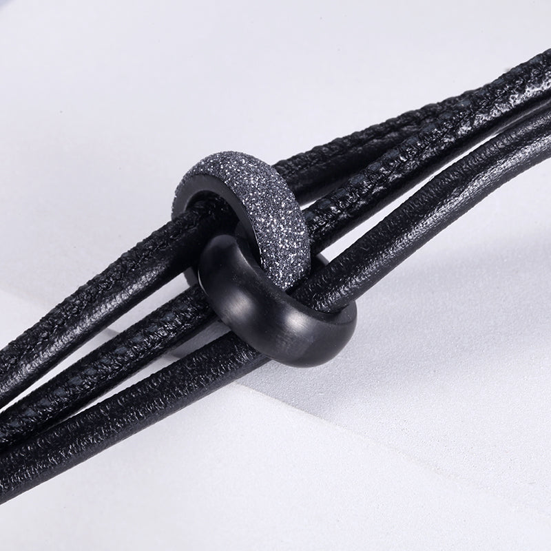 Women Warp-Around Bracelet Leather, Grey Stardust - KINGKA Jewelry