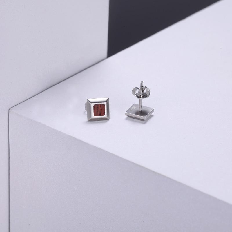 Men's Ear Studs Wood Inlay - KINGKA Jewelry