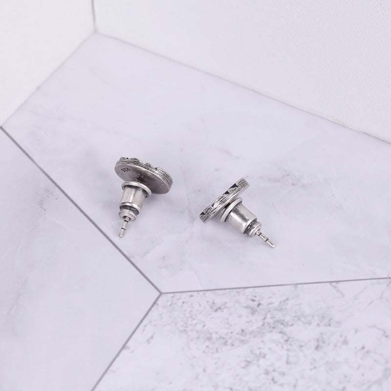 Men's Ear Studs Woven Circle - KINGKA Jewelry