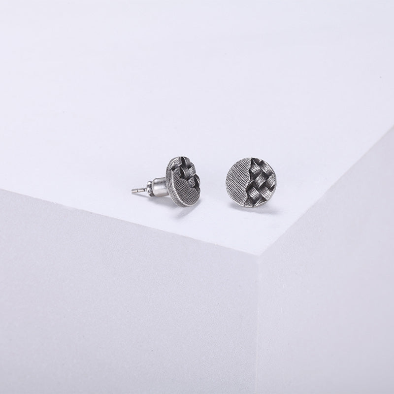 Men's Ear Studs Woven Circle - KINGKA Jewelry