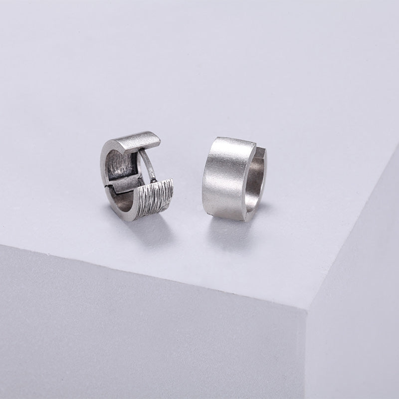 Men's Huggie Earrings Woven - KINGKA Jewelry