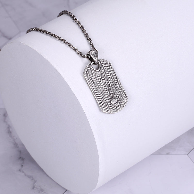 Dog Tag Necklace with Woven - KINGKA Jewelry