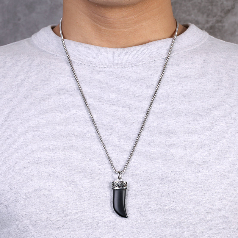 Men's Wolf's Fang Necklace with Reptile - KINGKA Jewelry