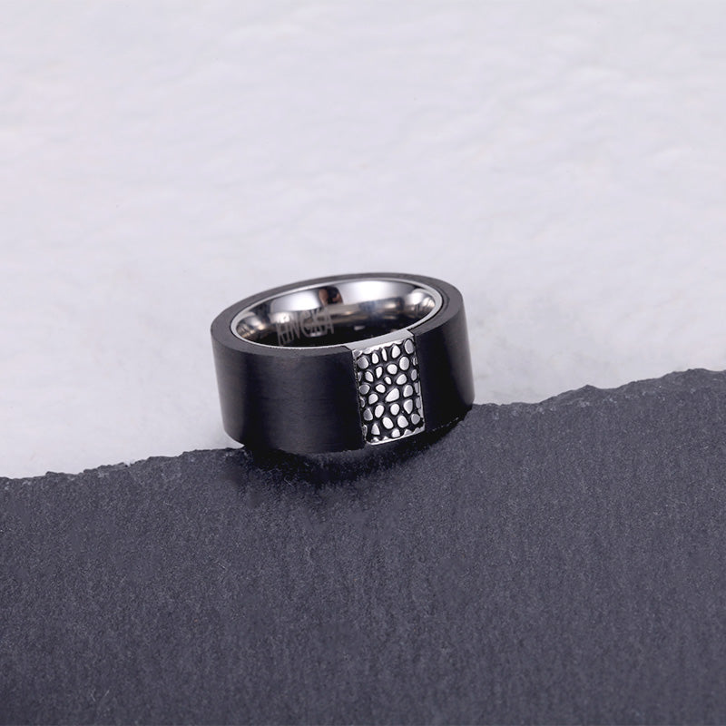 Men's Band Ring Carbon - KINGKA Jewelry
