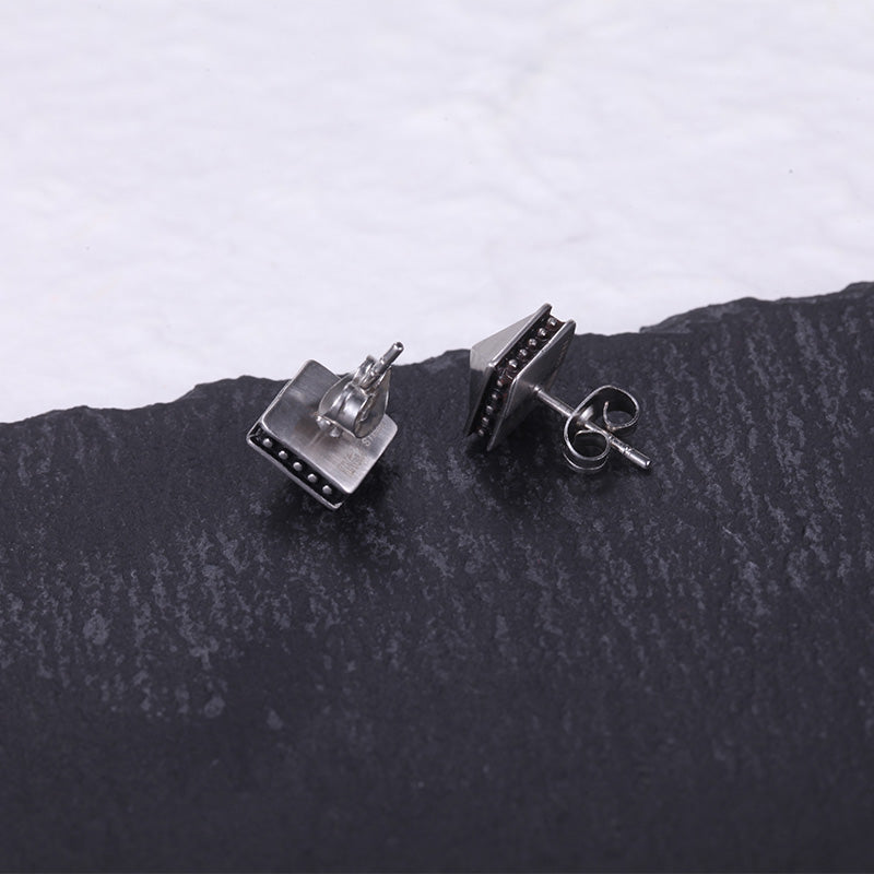 Men's Ear Studs Pyramid Square - KINGKA Jewelry