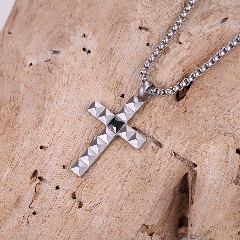 Men's Cross Necklace Pyramid - KINGKA Jewelry