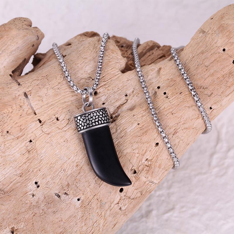 Men's Wolf's Fang Necklace with Reptile - KINGKA Jewelry