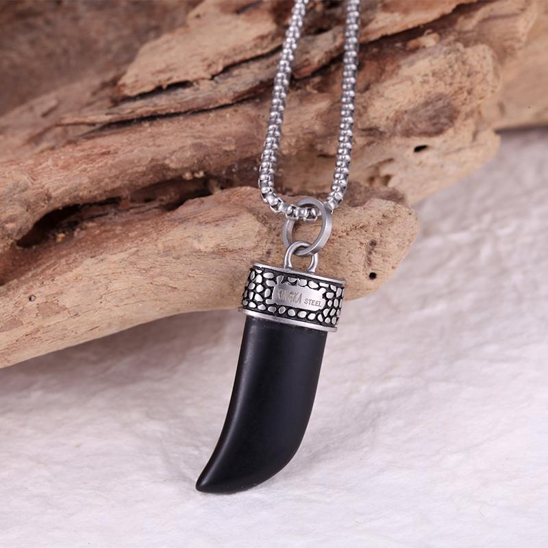 Men's Wolf's Fang Necklace with Reptile - KINGKA Jewelry