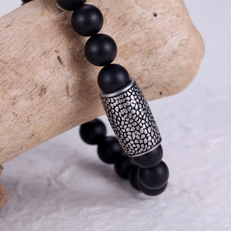 Men's Wristband with Stones, Reptile Charm - KINGKA Jewelry