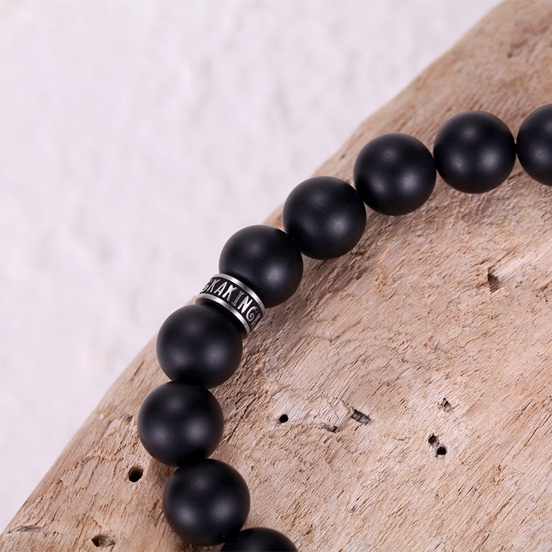 Men's Wristband with Stones, Reptile Charm - KINGKA Jewelry