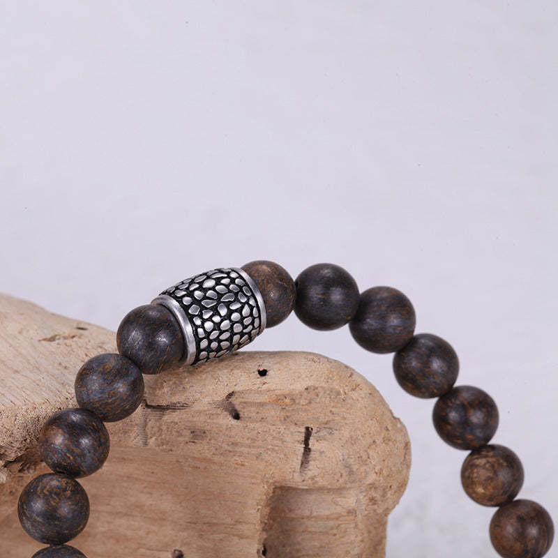 Men's Wristband with Bronzite, Reptile Element - KINGKA Jewelry