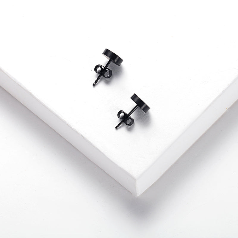 Women Ear Studs Grey Glitter Dust - KINGKA Jewelry
