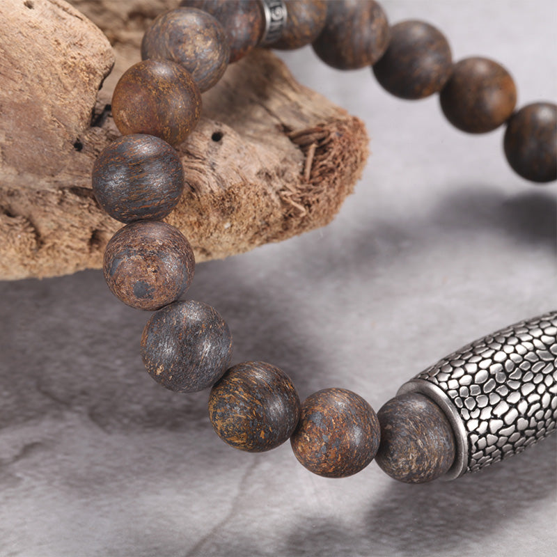 Men's Wristband with Stones, Reptile Charm - KINGKA Jewelry