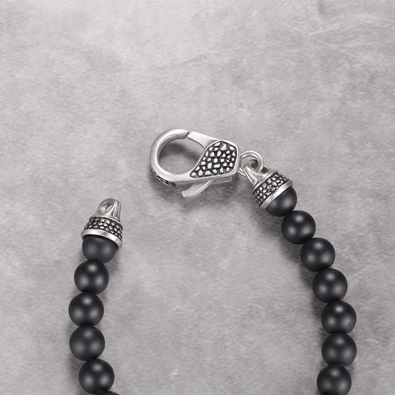 Men's Beaded Bracelet with Onyx and Malachite - KINGKA Jewelry