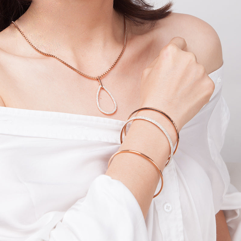 Women Pendant Necklace Sector Hoop - KINGKA Jewelry