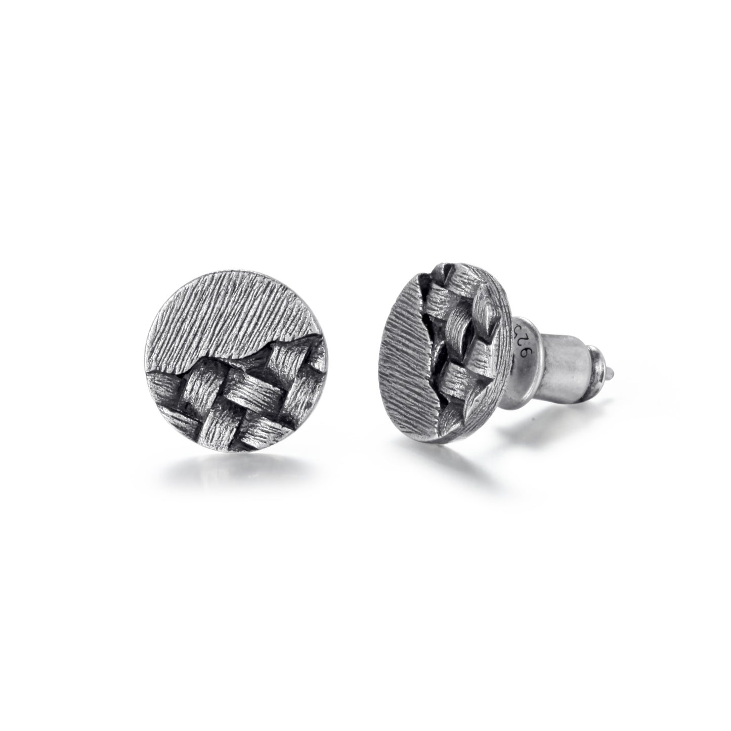 Men's Ear Studs Woven Circle - KINGKA Jewelry