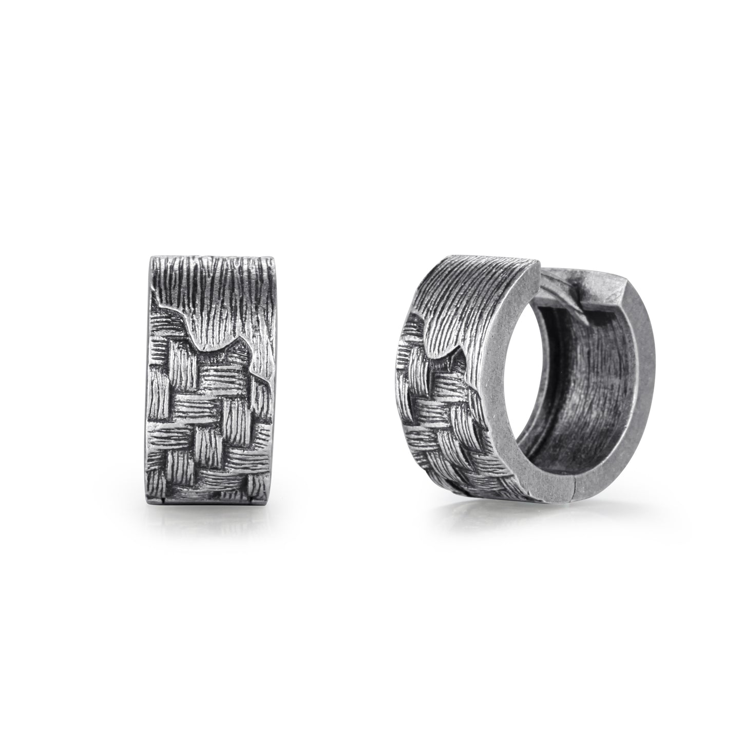 Men's Huggie Earrings Woven - KINGKA Jewelry