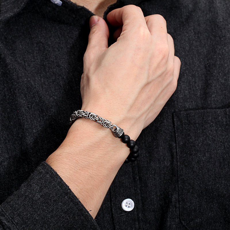Men's Beaded King Chain Bracelet - KINGKA Jewelry