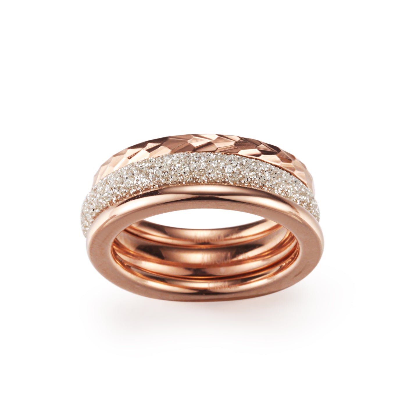 Women Stacking Rings White Glitter Dust - KINGKA Jewelry