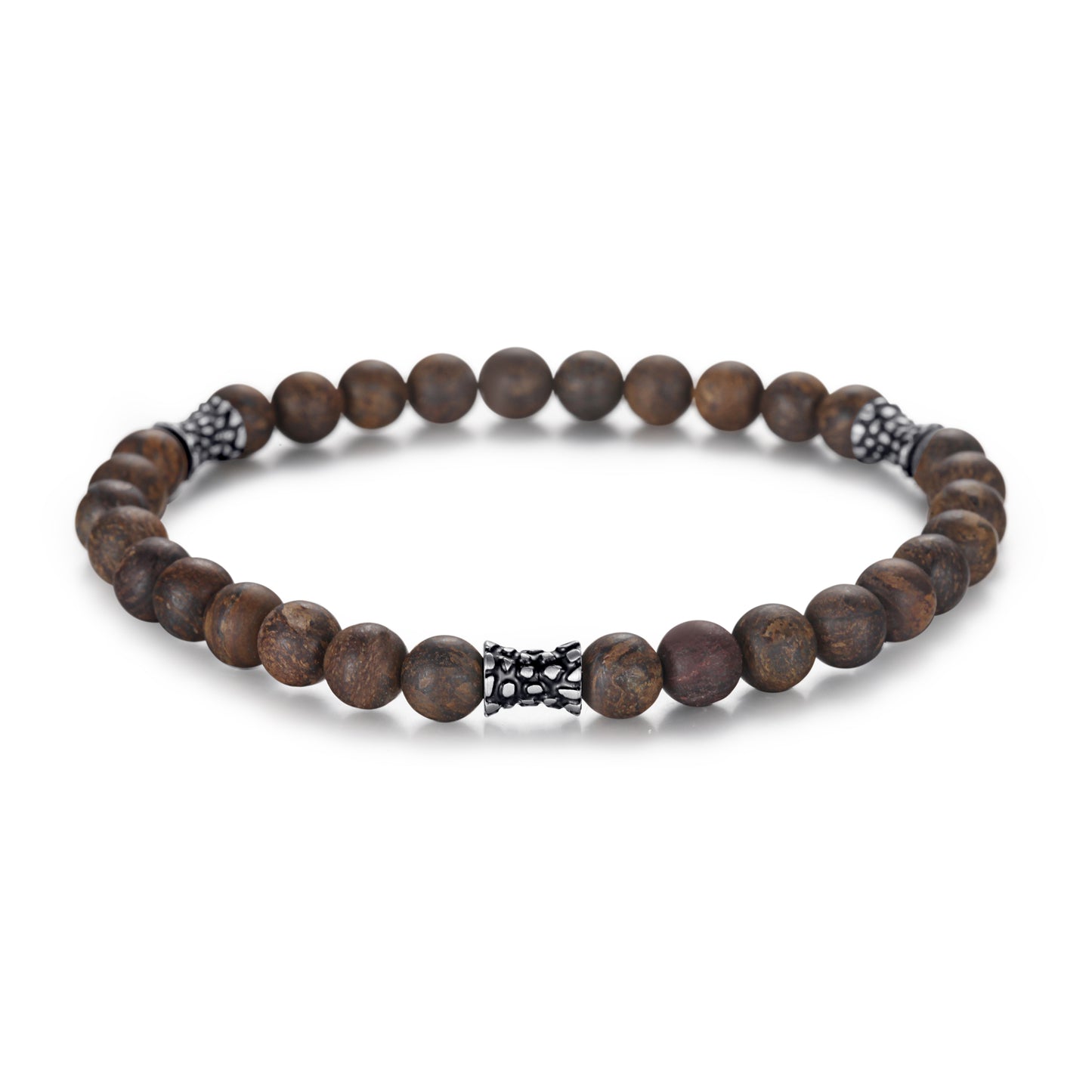 Men's Wristband with Bronzite, Reptile Tube - KINGKA Jewelry