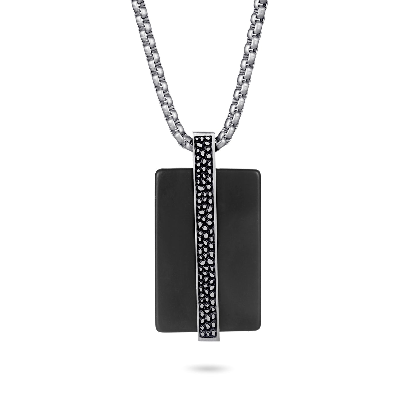 Men's Tag Necklace with Reptile Element - KINGKA Jewelry
