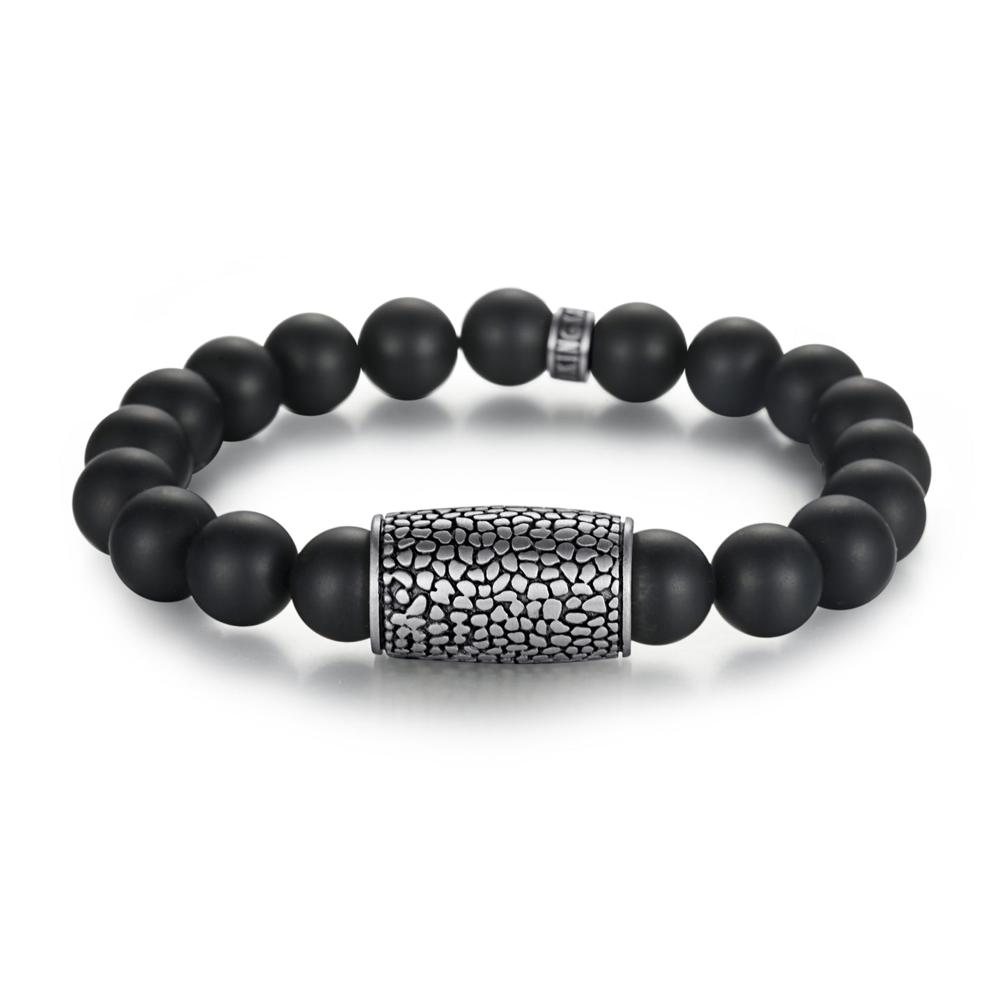Men's Wristband with Stones, Reptile Charm - KINGKA Jewelry