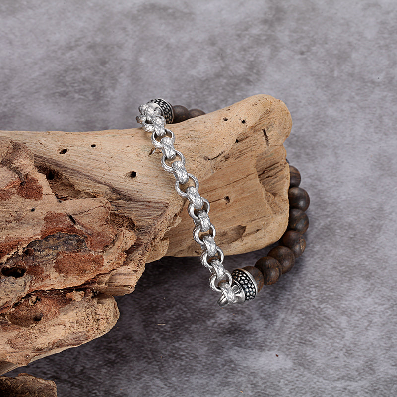 Men's Beaded Cable Chain Bracelet - KINGKA Jewelry