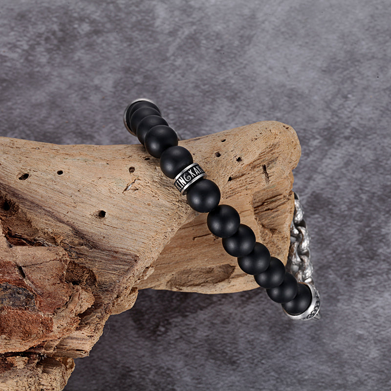 Men's Beaded Cable Chain Bracelet - KINGKA Jewelry