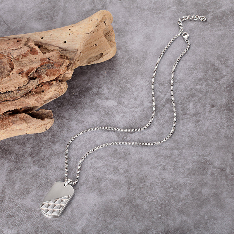 Men's Dog Tag Necklace Pyramid - KINGKA Jewelry