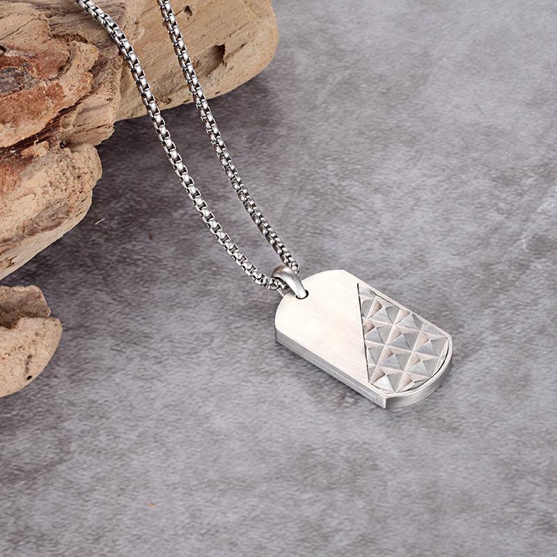 Men's Dog Tag Necklace Pyramid - KINGKA Jewelry