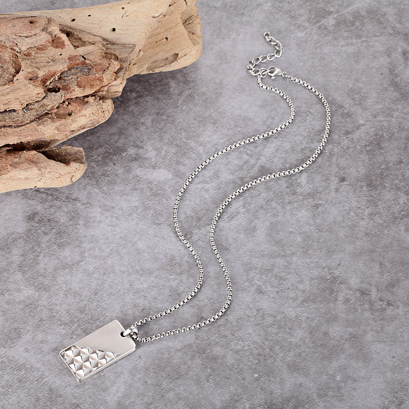 Men's Tag Necklace Pyramid - KINGKA Jewelry