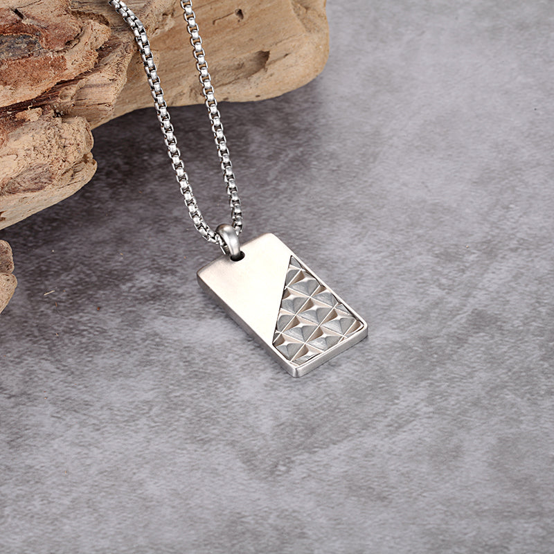 Men's Tag Necklace Pyramid - KINGKA Jewelry