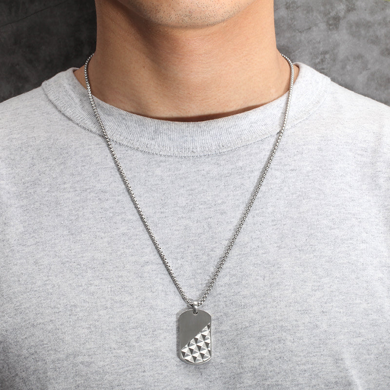Men's Dog Tag Necklace Pyramid - KINGKA Jewelry